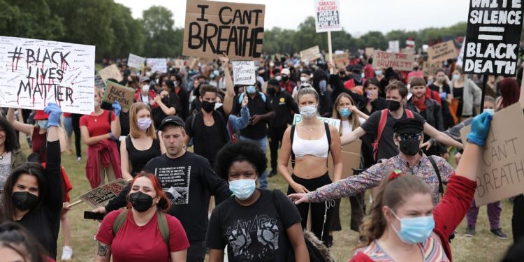 London Black Lives Matter protesters gather in Hyde Park in wake of George Floyd death – as it happened