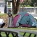 ‘Migrants’ camp opposite Hilton Hotel in London’s Park Lane