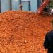Truck load of carrots dumped outside London university