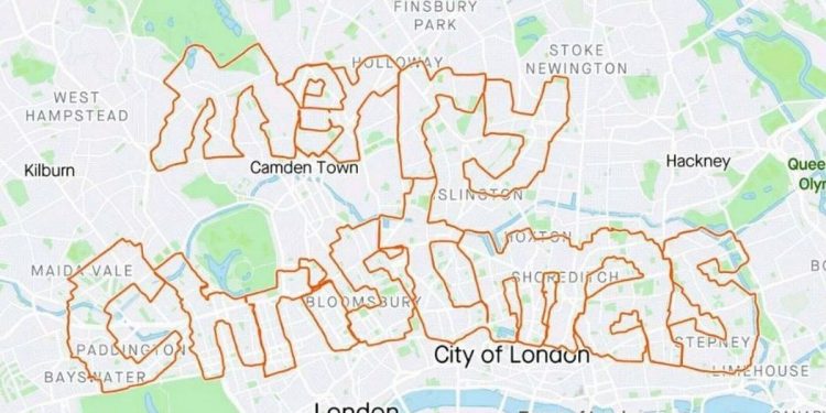 Cheltenham man creates ‘Merry Christmas’ Strava art over London