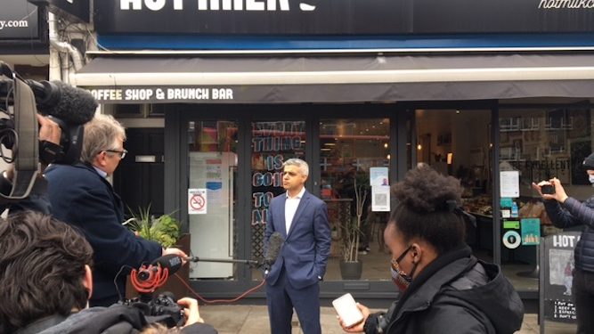 Sadiq Khan launches re-election campaign with pledge to support London’s recovery for benefit of whole country