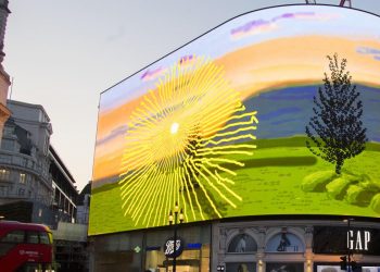 New video artwork by David Hockney displayed in central London
