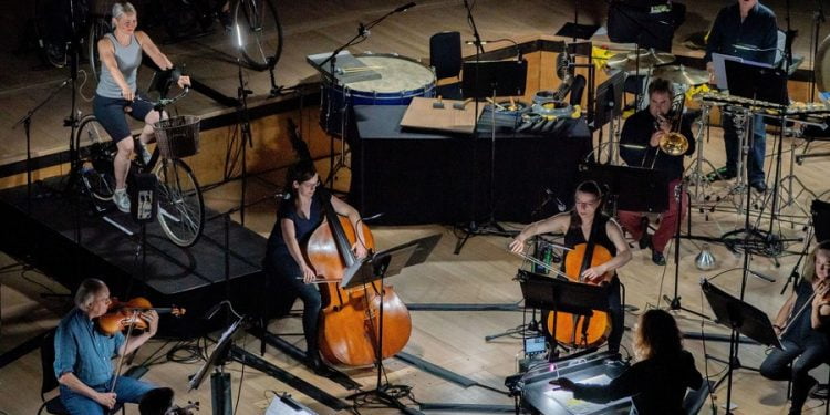 London Sinfonietta orchestra stages pedal-powered performance