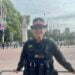 Rod Stewart’s wife Penny Lancaster proudly poses at her passing out parade with City of London Police