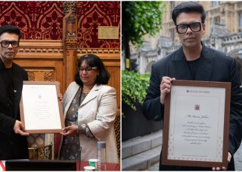 Karan Johar honoured at British Parliament in London for his contribution to the global entertainment industry