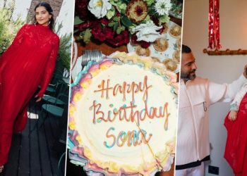 Sonam Kapoor Celebrates Birthday With Her ‘Two Beautiful Boys’ in London, Shares Photos of Dress, Cake, Champagne and More! (View Post)